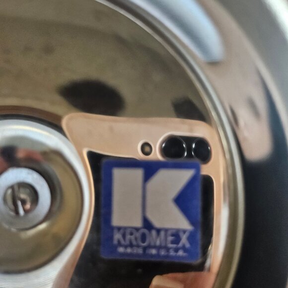 Vintage MCM, Kromex, Triple Condiment Caddy, Lazy Susan Chrome Glass Brass - Picture 11 of 11